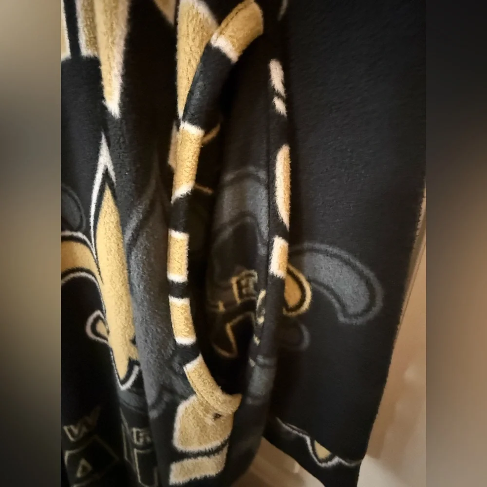 New Orleans Saints NFL Sherpa Lined Hooded Onesie Sleepwear Size L